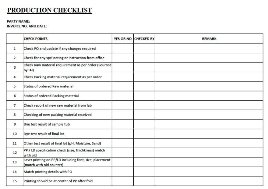 品質点検シート
